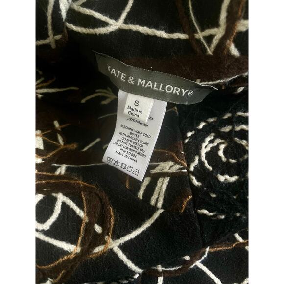 VTG KATE & MALLORY COAT SCRIBBLE RITUAL PATTERN YARN SZ S FOREST GRUNGE RARE - Picture 7 of 16